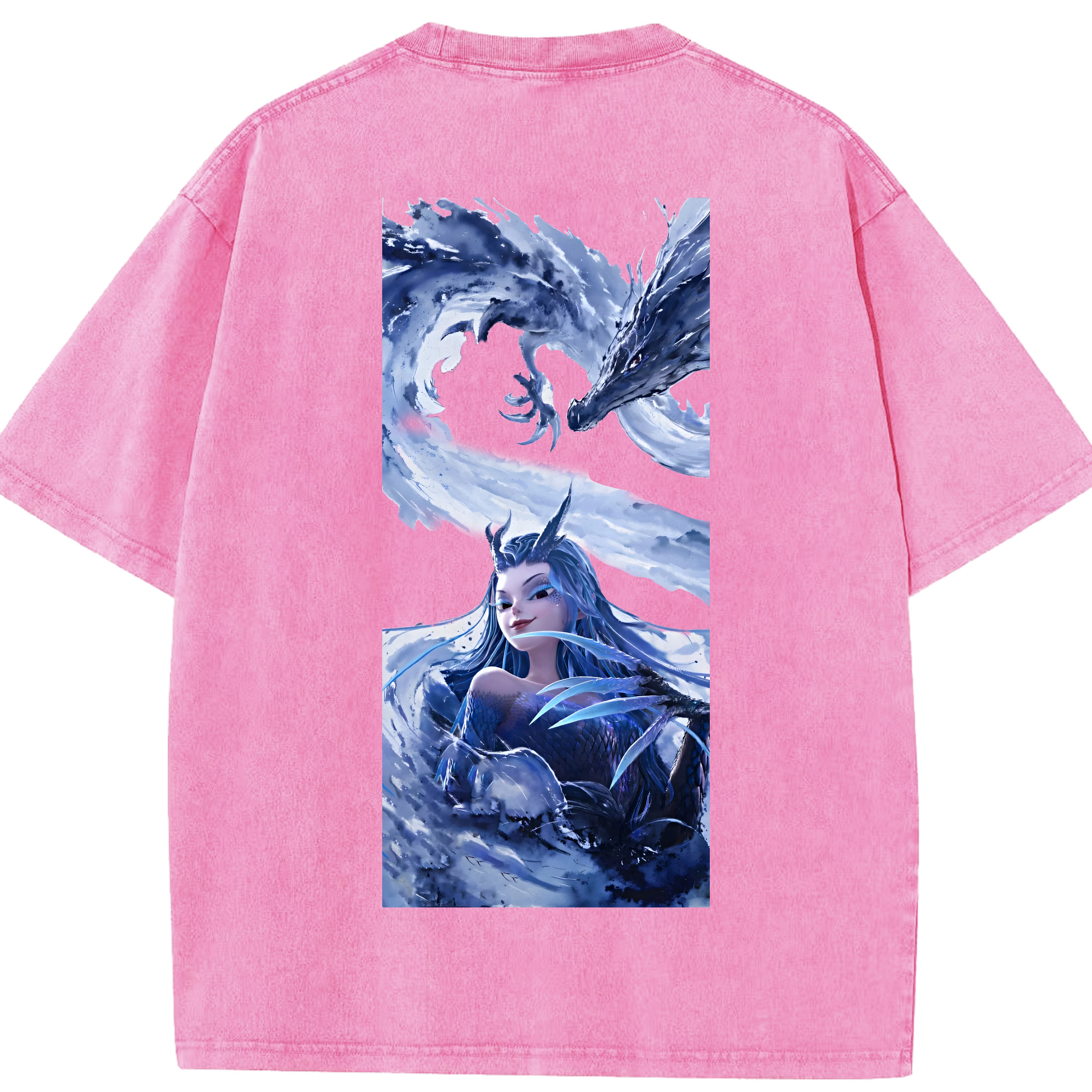 （画像用） Ne Zha 2 ナタ 魔童の大暴れ 綿100% ヴィンテージ風 半袖Tシャツ（背面プリント）